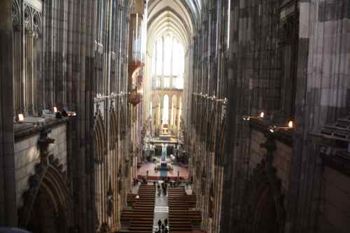 inside and high up in the Dom in Cologne