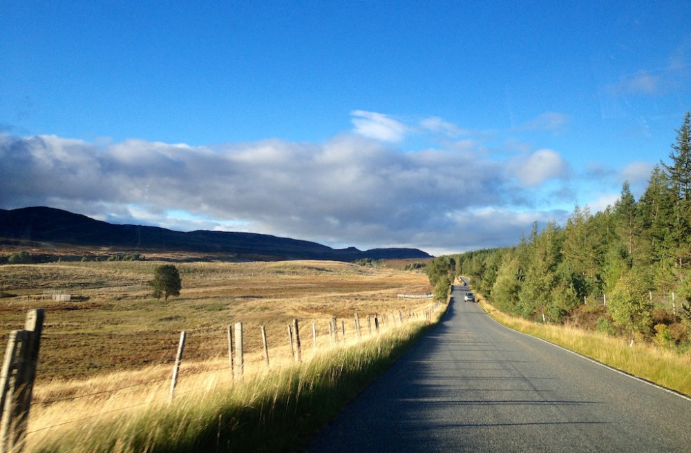 Driving in eastern Scotland