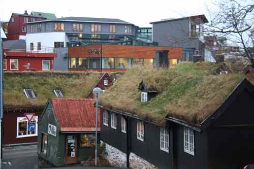 Faroese buildings, old and new