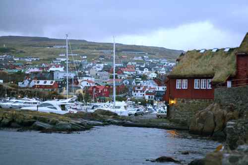 Torshavn, boats and historic buildings