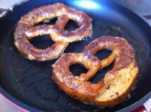 pretzels in the frying pan