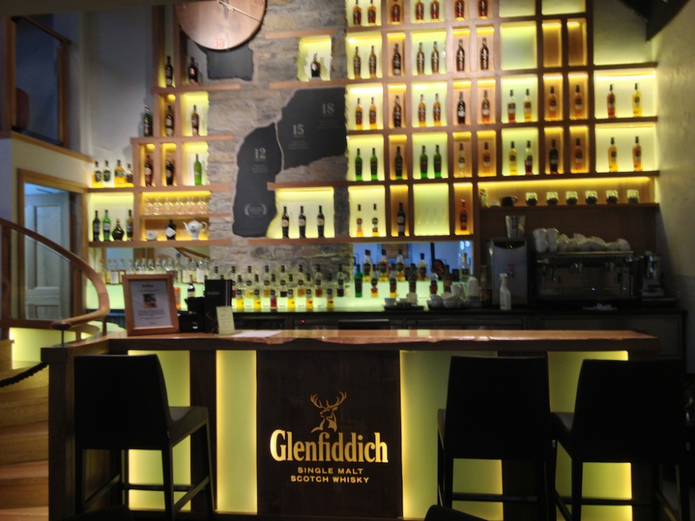 the bar at Glenfiddich