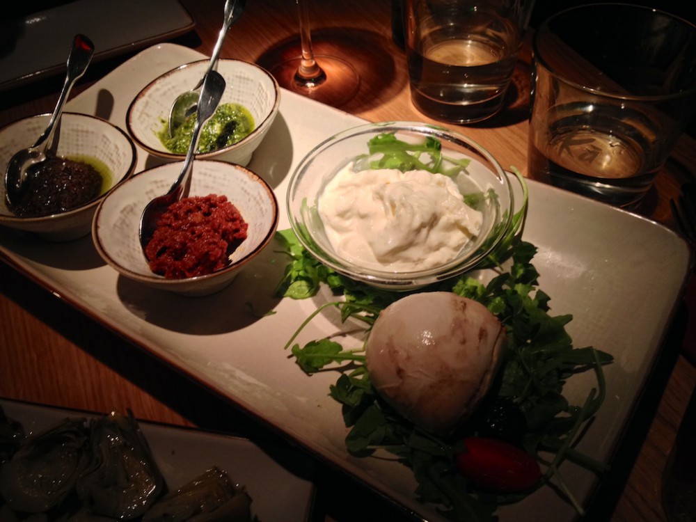 Burrata and smoked mozzarella at Obika