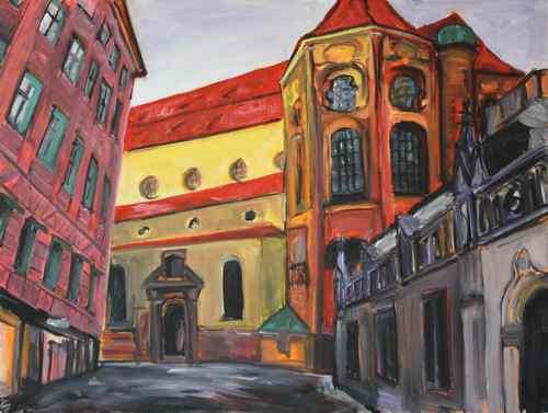 original oil painting: Munich - Alter Peter #1