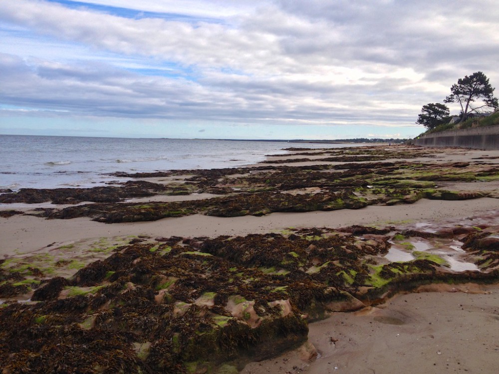 Rock pools on the beach in Nairn, Scotland