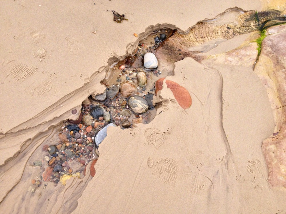 rocks on the beach in Nairn, Scotland