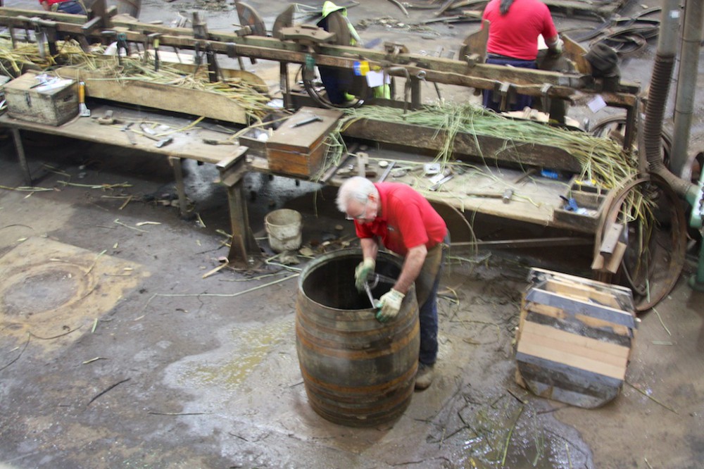 coopers in action at Speyside Cooperage