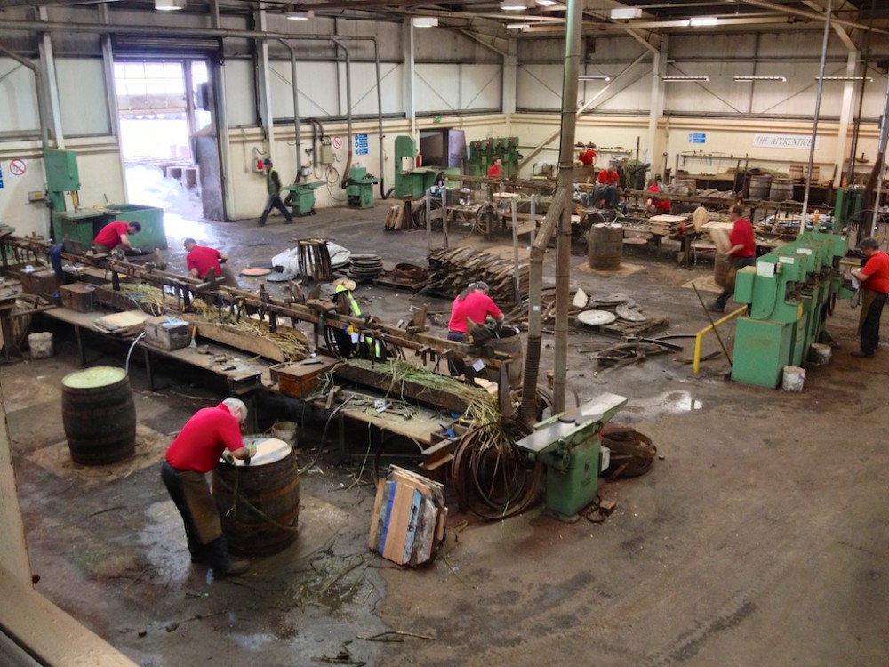 coopers in action at Speyside Cooperage