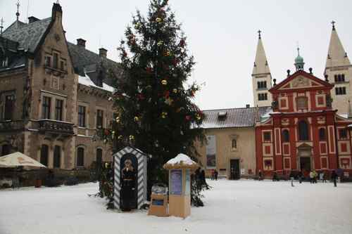 the Christmas tree is guarded