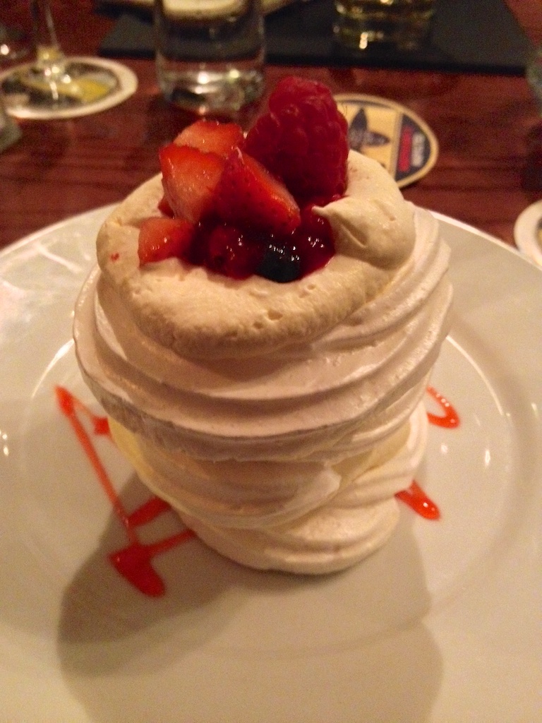 fresh local berries with meringues and cream at Bandstand