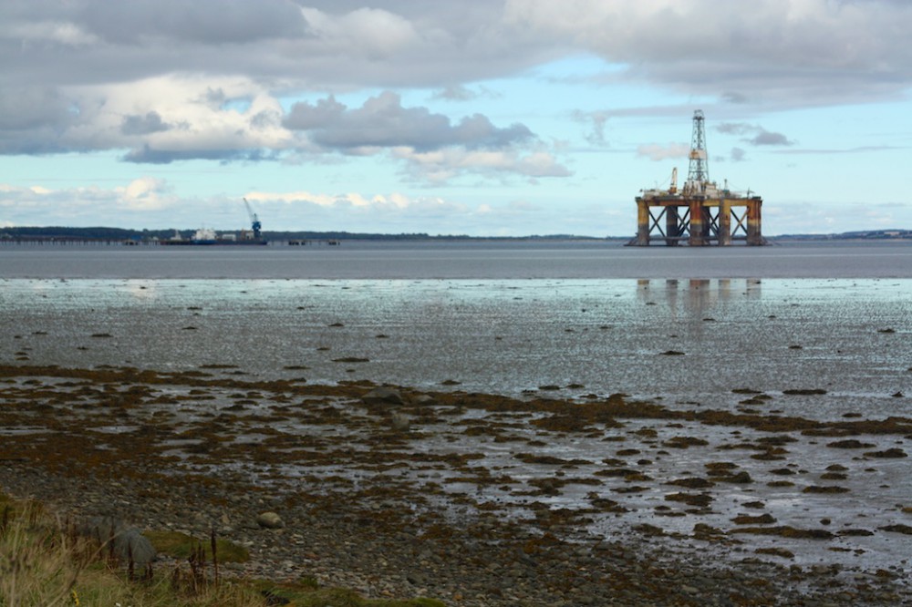 oil platform in Moray Firth, Scotland