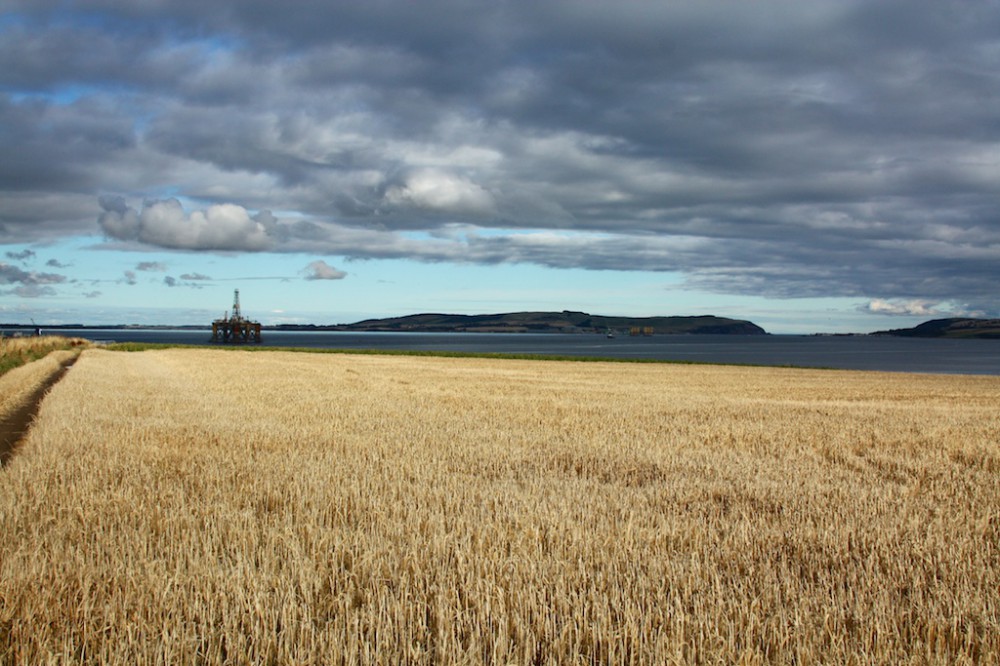 oil rig in Moray Firth, Scotland