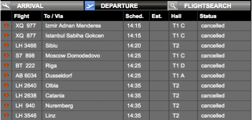 Cancelations at Munich Airpot