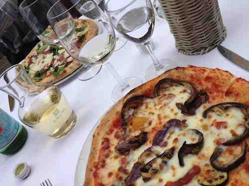 pizza and wine