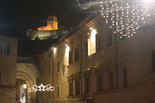 Assisi view of Rocca Maggiore castle