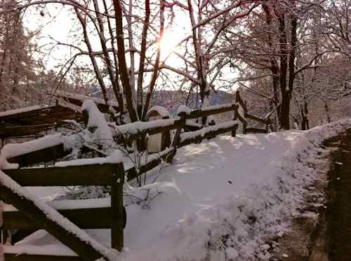 Bruneck: the snowy walk to the castle