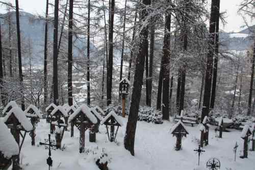 snowy grave yard in Bruneck