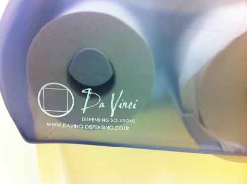 Da Vinci branded toilet paper dispenser