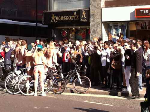 naked cyclists in London