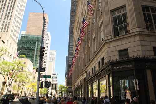 Flags lining 5th Ave in NYC